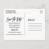 Brush Script Save the Date Wir werden heiraten Postkarte (Rückseite)