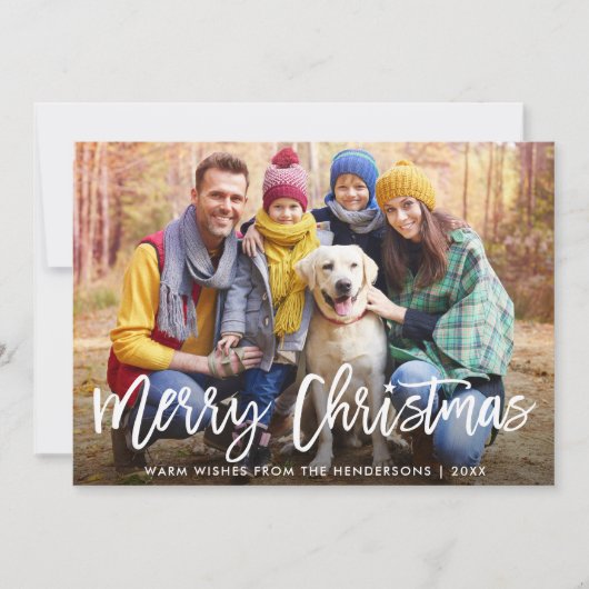 Brush Script Star Family Foto Frohe Weihnachten (Vorderseite)