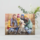 Brush Script Star Family Foto Frohe Weihnachten (Stehend Vorderseite)