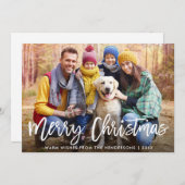 Brush Script Star Family Foto Frohe Weihnachten (Vorne/Hinten)