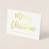 Brush Script Star Frohe Weihnachtszeit Foto Gold Folienkarte (Vorderseite)