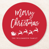 Brush Script Star Weihnachten Runder Pappuntersetzer (Vorderseite)