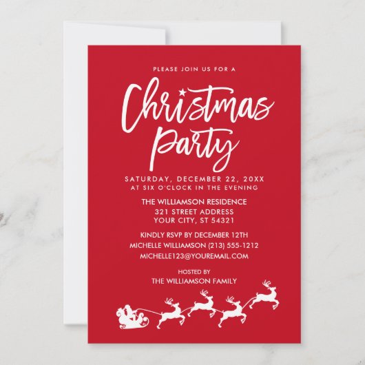 Brush Script Star Weihnachts-Party gestrichen Einladung (Vorderseite)