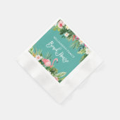 Brush Script Tropical Floral Beach House Cocktail Serviette (Ecke)
