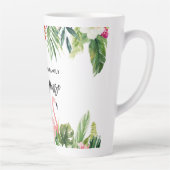 Brush Script Tropical Floral Beach House Grosses Milchtasse (Rechts)