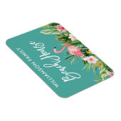 Brush Script Tropical Floral Family Beach House Magnet (Rechte Seite)