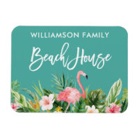 Brush Script Tropical Floral Family Beach House