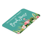 Brush Script Tropical Floral Family Beach House Magnet (Linke Seite)