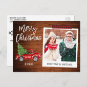 Brush Script Truck Instant Foto Tape Weihnachten Postkarte (Vorne/Hinten)
