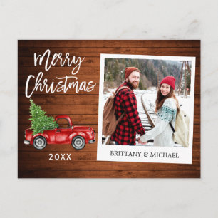 Brush Script Truck Instant Foto Wohnen Weihnachten Postkarte