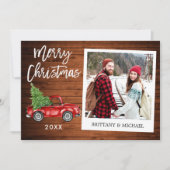 Brush Script Truck Wood Instant Foto Weihnachten (Vorderseite)