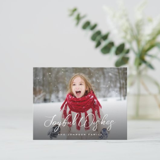 Brush Script Voll Foto Weihnachten (Stehend Vorderseite)