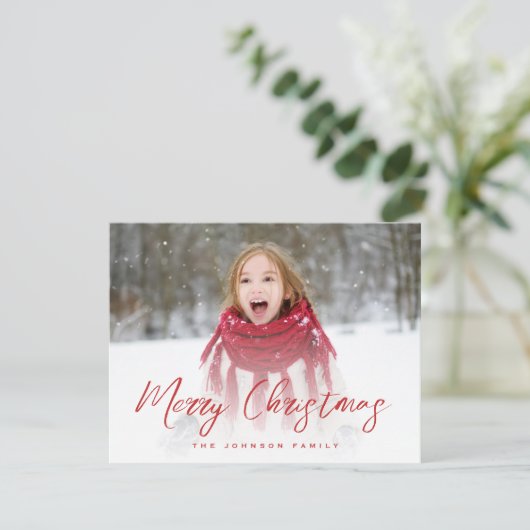 Brush Script Voll Foto Weihnachten (Stehend Vorderseite)