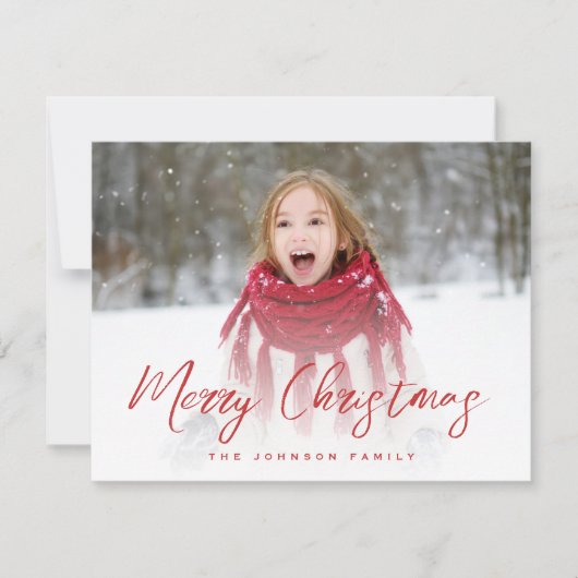 Brush Script Voll Foto Weihnachten (Vorderseite)