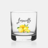 Brush Script Wasserfarbe Lemons Limoncellass Whiskyglas (Vorderseite)