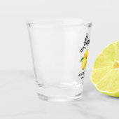 Brush Script Watercolor Lemons Wedding Limoncello Schnapsglas (Links)