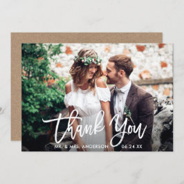 Brush Script Wedding Foto Kraft Vielen Dank Karte