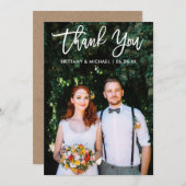 Brush Script Wedding Foto Kraft Vielen Dank You Ca Einladung (Vorne/Hinten)