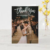 Brush Script Wedding Foto Vielen Dank für Ihr mode Karte (Gelbe Blume)