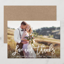Brush Script Wedding Liebe und dank Kraft Card