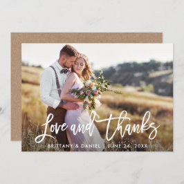 Brush Script Wedding Liebe und dank Kraft Card Einladung