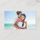 Brush Script Wedding Website QR Foto Aquamarin Begleitkarte (Rückseite)