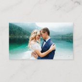 Brush Script Wedding Website QR Foto Blue Begleitkarte (Rückseite)