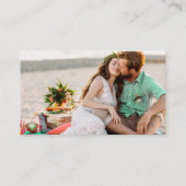 Brush Script Wedding Website QR Foto Mint Green Begleitkarte (Rückseite)