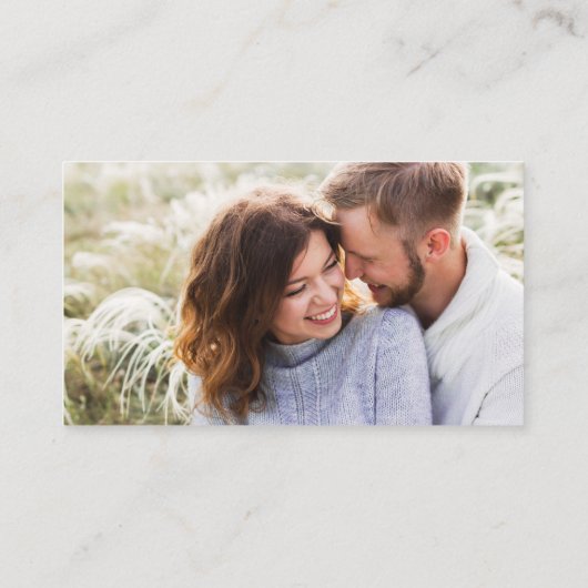 Brush Script Wedding Website QR Foto Periwinkle Begleitkarte (Rückseite)