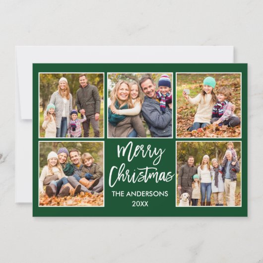 Brush Script Weihnachten 5 Foto Grün (Vorderseite)