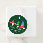 Brush Script Weihnachten Wasserfarben Gnomes Green Geschenkanhänger (Beispiel)