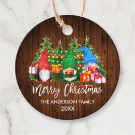 Brush Script Weihnachtsweihnachtsleuchten Gnomes Geschenkanhänger