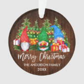 Brush Script Weihnachtsweihnachtsleuchten Gnomes Ornament (Vorderseite)