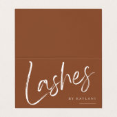 Brush Script Wimpern gefaltete Geschäfts- und Treu Visitenkarten (Außenseite Aufgefaltet)