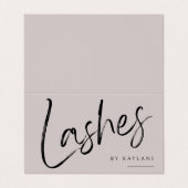 Brush Script Wimpern gefaltete Geschäfts- und Treu Visitenkarten (Außenseite Aufgefaltet)