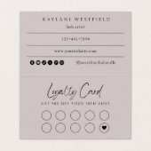 Brush Script Wimpern gefaltete Geschäfts- und Treu Visitenkarten (Innenseite Aufgefaltet)
