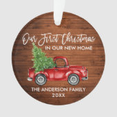 Brush Script Wohn Erstweihnacht New Zuhause Truck Ornament (Vorderseite)