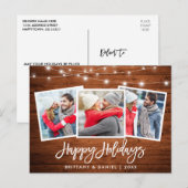 Brush Script Wohn Lights Holiday 3 Foto Postkarte (Vorne/Hinten)