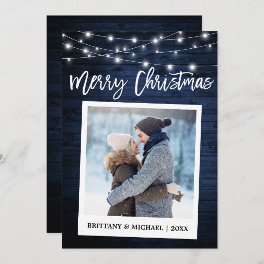 Brush Script Wood Instant Camera Weihnachten (Vorne/Hinten)