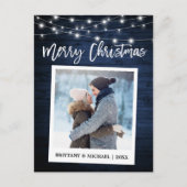 Brush Script Wood Instant Camera Weihnachten Postkarte (Vorderseite)