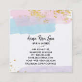 *~* Brush Splash Pastell Gold Glitzer Rose Bug Quadratische Visitenkarte (Rückseite)