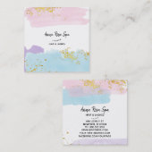 *~* Brush Splash Pastell Gold Glitzer Rose Bug Quadratische Visitenkarte (Vorne/Hinten)