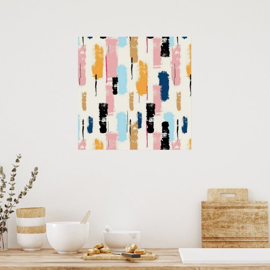 Brush Stroke Abstrakt Poster (Küche)
