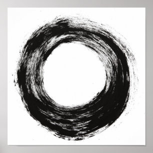 Brush stroke circle texture poster