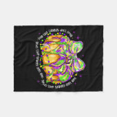 Brush Stroke King Cake Bow Funny Mardi Gras Beads  Fleecedecke (Vorderseite (Horizontal))