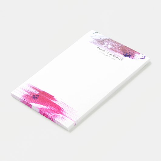 Brush Stroke | Personalisierte Anmerkungen Post-it Klebezettel (angewinkelt)