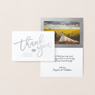 Brush Stroke Silver Foil DANKEN SIE Hochzeit   FOT Folienkarte