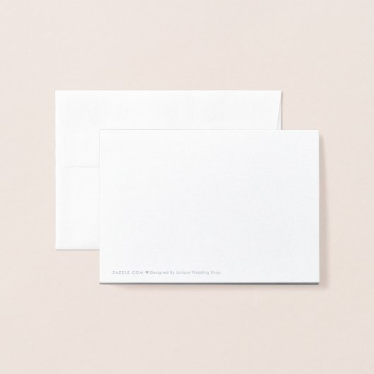 Brush Stroke Silver Foil DANKEN SIE Hochzeit | FOT Folienkarte (Rückseite mit Umschlag)