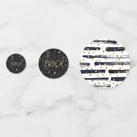 Brush Strokes & Confetti Black Gold ID511 Konfetti (Rückseiten)