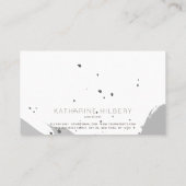 Brush Strokes Monogram Gray Business Card Visitenkarte (Rückseite)